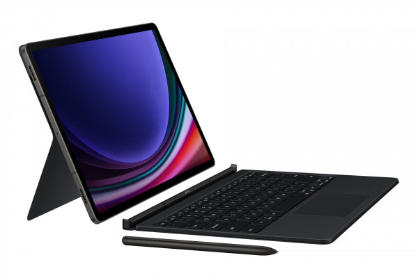 Samsung Book Cover Keyboard für Galaxy Tab S9+/S9 FE+ Schwarz QWERTZ-Tastatur