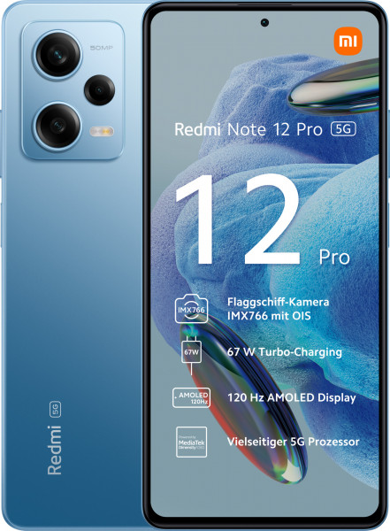 Xiaomi Redmi Note 12 Pro 128GB Blau 5G Android Smartphone 6,67" 50MP 6GB RAM