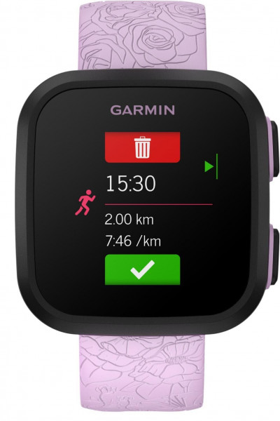 Garmin BOUNCE Smartwatch Helllila/Schwarz Android iOS WLAN 1.3" GPS Bluetooth