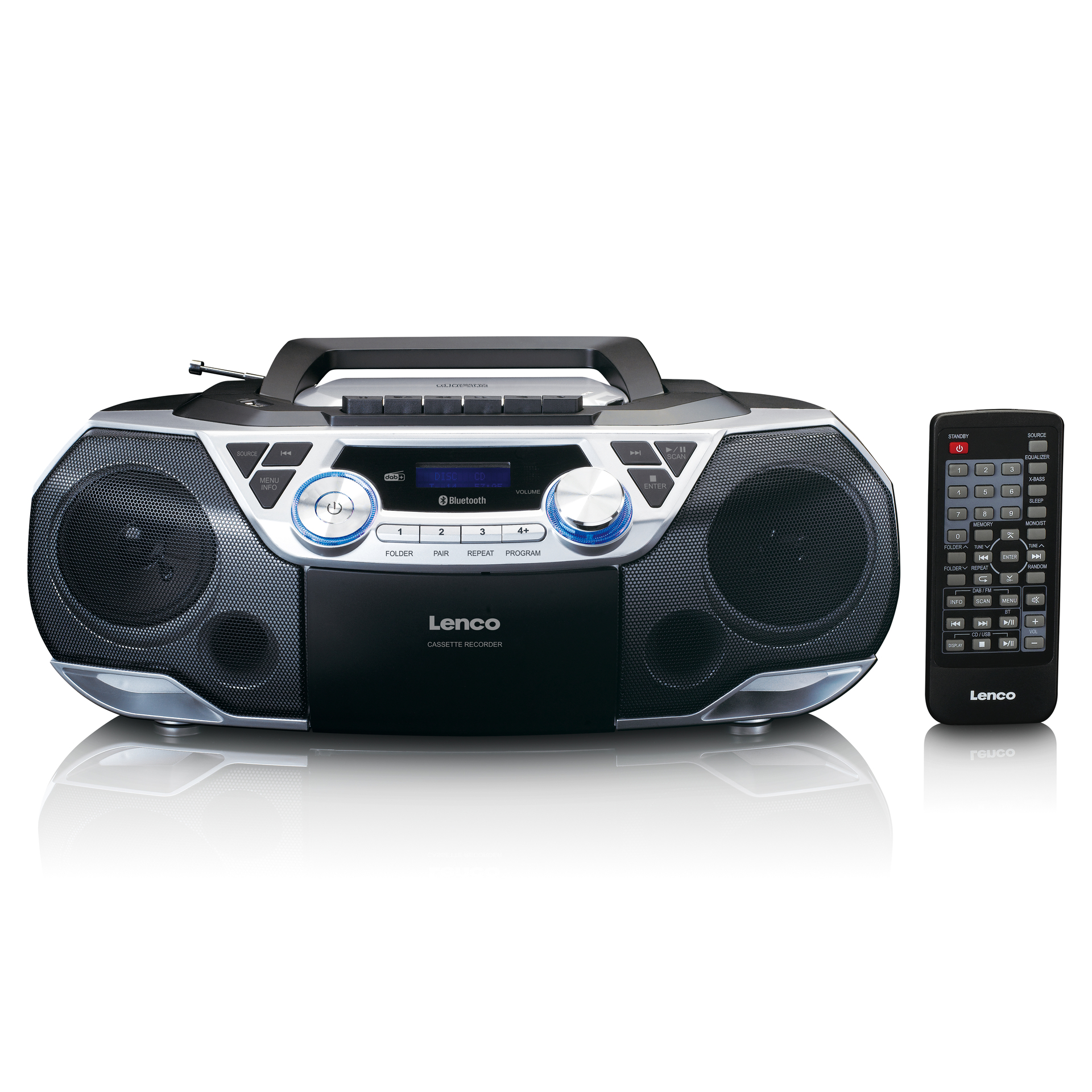 LENCO Boombox SCD-720SI Recording MP3/CD-Player Bluetooth | B-Ware DAB+ FM Radio bei Kassette kaufen \