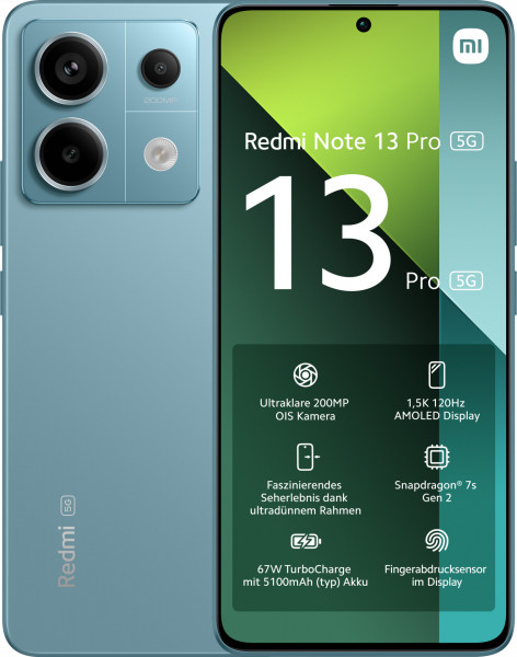 Xiaomi Redmi Note 13 Pro 6.67" Dual-SIM USB-C 200MP Android 13 256GB ocean teal