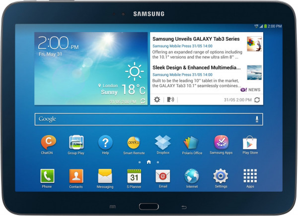 Samsung Galaxy Tab 3 10.1 Schwarz 1 GB/16 GB Android 4 Tablet 10" USB 2.0 3 MP