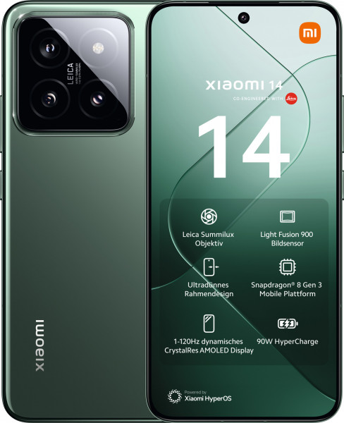 Xiaomi 14 Jade Green 512 GB 5G Android 14 6,36" USB-C NFC DS 50 MP Triplekamera