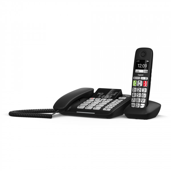 Gigaset DL780 Plus schwarz DECT GAP Kombi-Set Festnetztelefon Großtasten 2" LCD