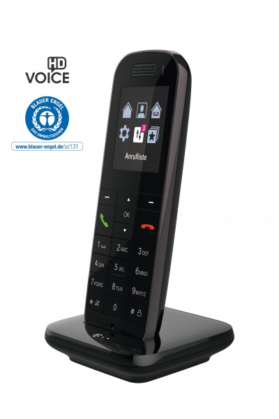 Telekom Speedphone 52 DECT Premium Schwarz Kabelloses Festnetztelefon 2,4"