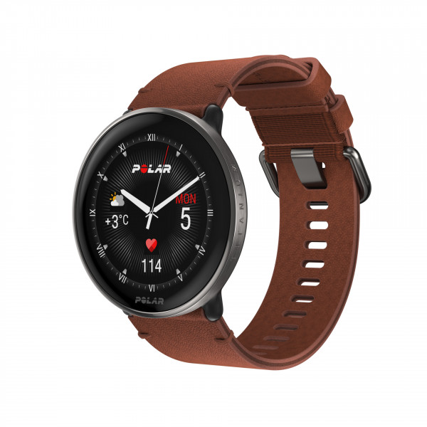 POLAR IGNITE 3 Titanium Braun Bluetooth Smartwatch iOS Android 1,28" AMOLED 43mm