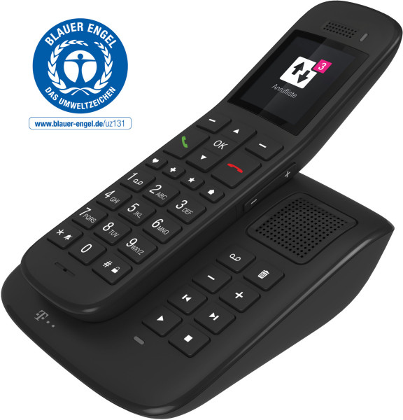 Telekom Sinus A 32 mit Basis und Anrufbeantworter Schwarz 2" kabellos schnurlos