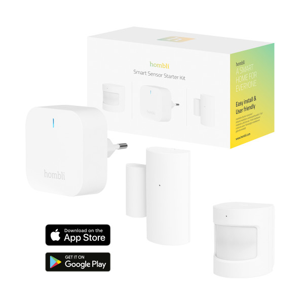 Hombli Smart Sensor Starter Set weiß Wandmontage Hausautomation Appnachricht