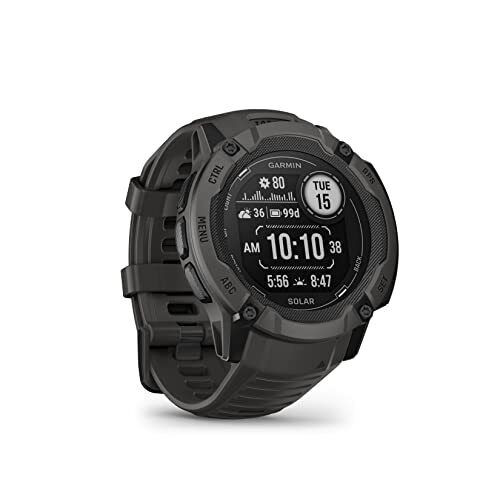 Garmin Instinct 2X, Solar Graphite Smartwatch OLED Fitnesstracker Solaraufladung