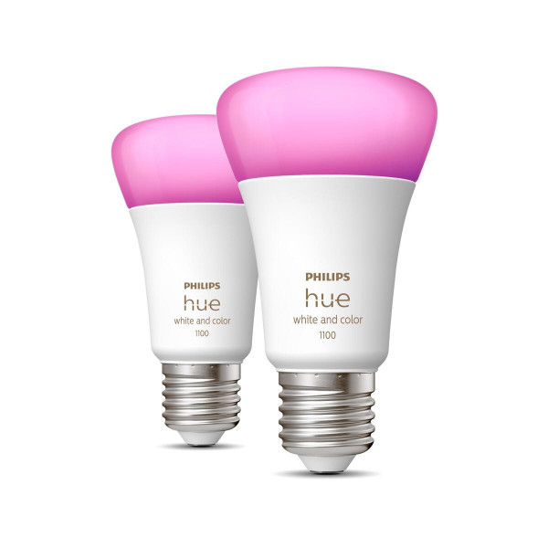 Philips Hue E27 Smart LED Ambiente Leuchtmittel RGBW Doppelpack 800lm 75W ZigBee