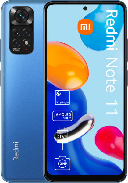 Xiaomi Redmi Note 11 128GB blau Android Smartphone LTE 6,43 Zoll 50MP 4GB RAM