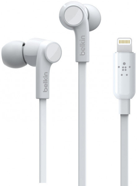 Belkin Rockstar In-Ear Kopfhörer mit Lightning Anschluss weiß für Apple iPhone