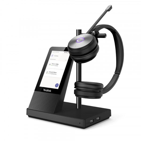 Yealink Headset WH66 Dual Teams kabellos Bluetooth Kopfhörer Touchscreen Station