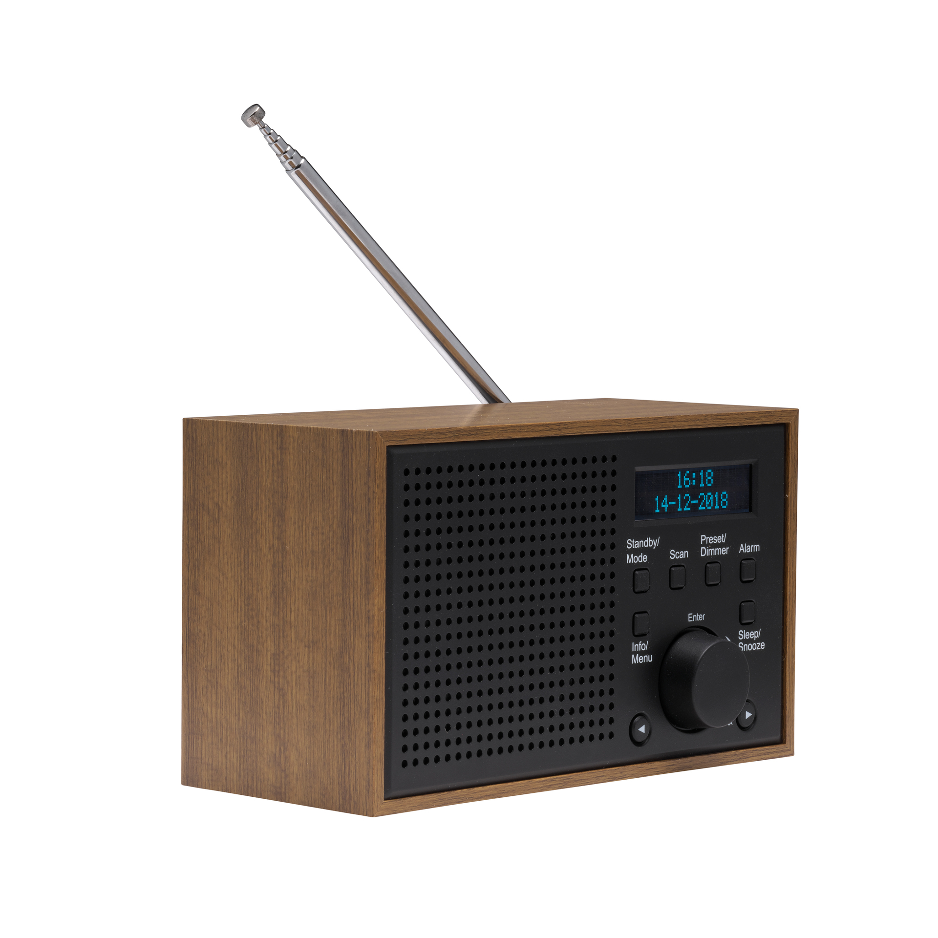 UKW Lautsprecher DAB-46 Holzoptik Radiowecker DENVER DAB+ Digitalradio Radio FM