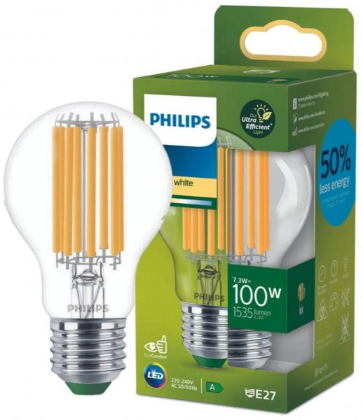 Philips Classic LED-A-Label Lampe 100W klar warmweiß 1er Pack ultraeffizient E27