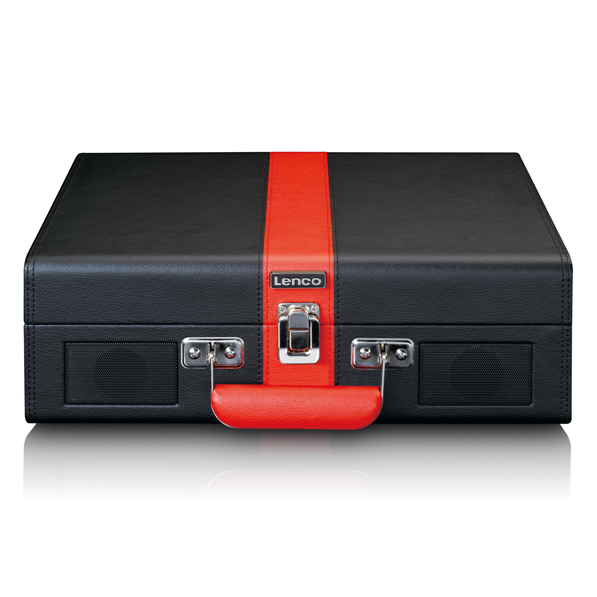 LENCO Koffer-Plattenspieler schwarz rot Retro | kaufen Lautsprecher Bluetooth \