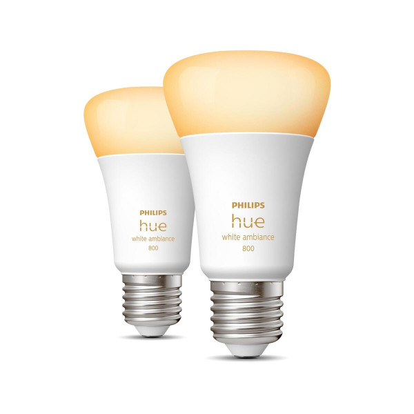 Philips Hue E27 Smart LED Ambiente Leuchtmittel Doppelpack 570lm 60W Bluetooth