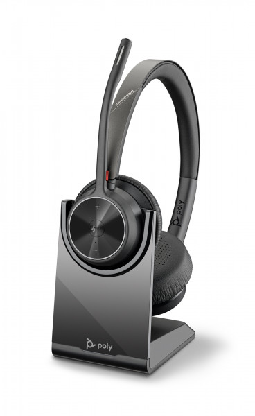 Poly Voyager 4320 Schwarz Bluetooth On-Ear Stereo Headset UC USB-C-Dongle Akku