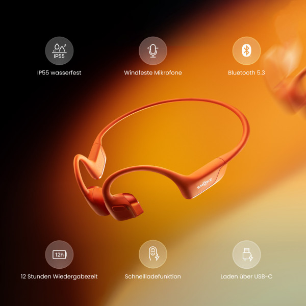 Shokz OpenRun Pro 2 Mini Orange Sportkopfhörer kabellos OpenEar USB-C