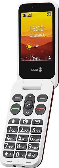 Doro Leva L30 Rot/Weiß Klapphandy Ladestation LTE 2 MP Kamera IP54 USB