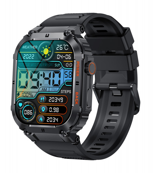 Denver SWC-191B Smartwatch schwarz 2 Zoll Bluetooth Fitnessuhr Blutdruckmessung