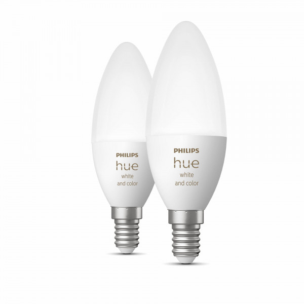 Philips Hue White & Color Ambiance Weiß Doppelpack E14 Smart Home Leuchtmittel