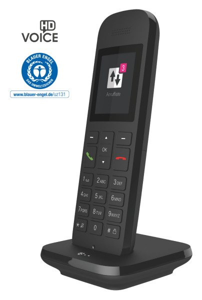 Telekom Speedphone 12 mit Ladeschale Schwarz DECT Telefon schnurlos 2" LCD-TFT