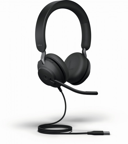 JABRA Evolve2 40 SE Schwarz Stereo On-Ear Headset MS Teams USB kabelgebunden