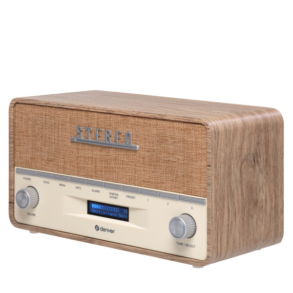 Denver DAB+/FM Radio Braun/Weiß mit Bluetooth DAB-36LW digital LCD-Display 2x50W