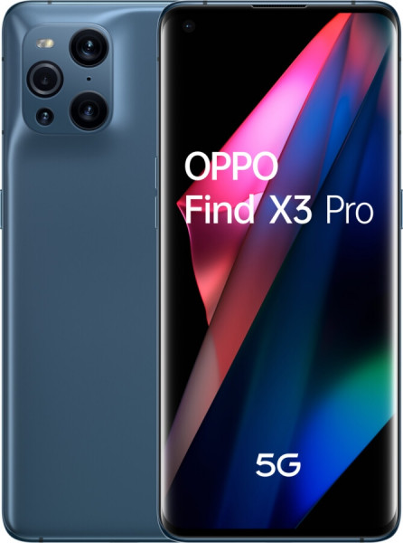 Oppo Find X3 Pro Blue 256 GB Android 11 6,7" 5G USB-C 50 MP Dual-Kamera AMOLED