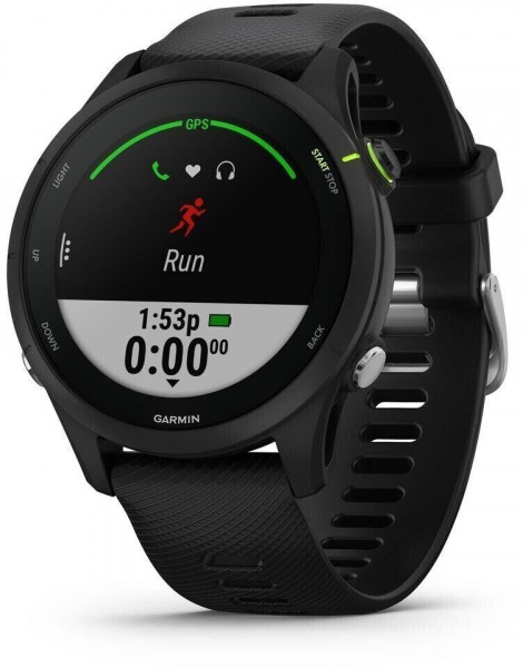 Garmin Forerunner 255 Music schwarz Smartwatch 4GB 46mm Silikonarmband Unisex