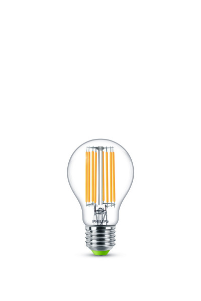 Philips Classic LED-Lampe transparent 60 Watt Glühlampenform A-Label Lampe E27