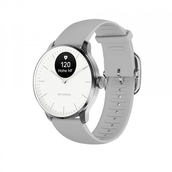 Withings ScanWatch Light Grau 37 mm Android/iOS Smartwatch Edelstahl OLED USB-C